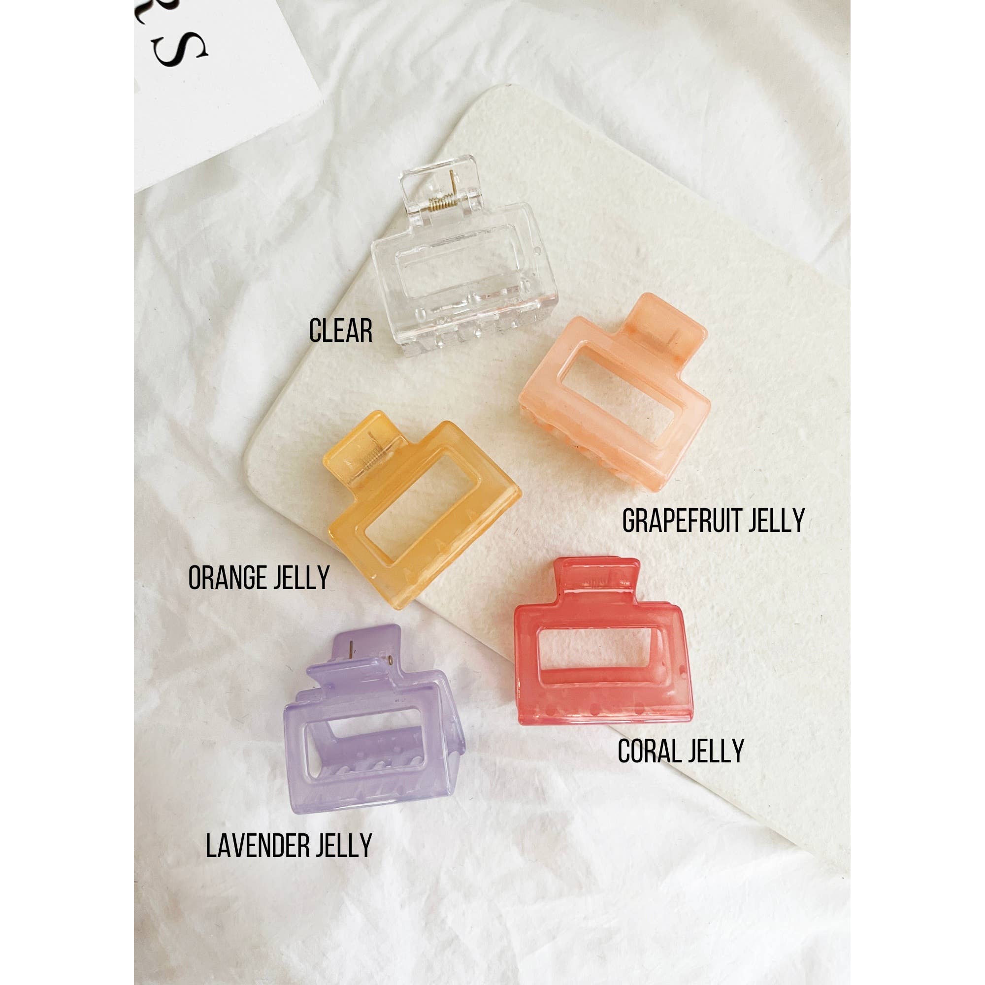 LoveLina - Vendita all'ingrosso Fermaglio per capelli - Donna - Fermagli per capelli in gelatina da 2 pollici - CAMILA JELLY3