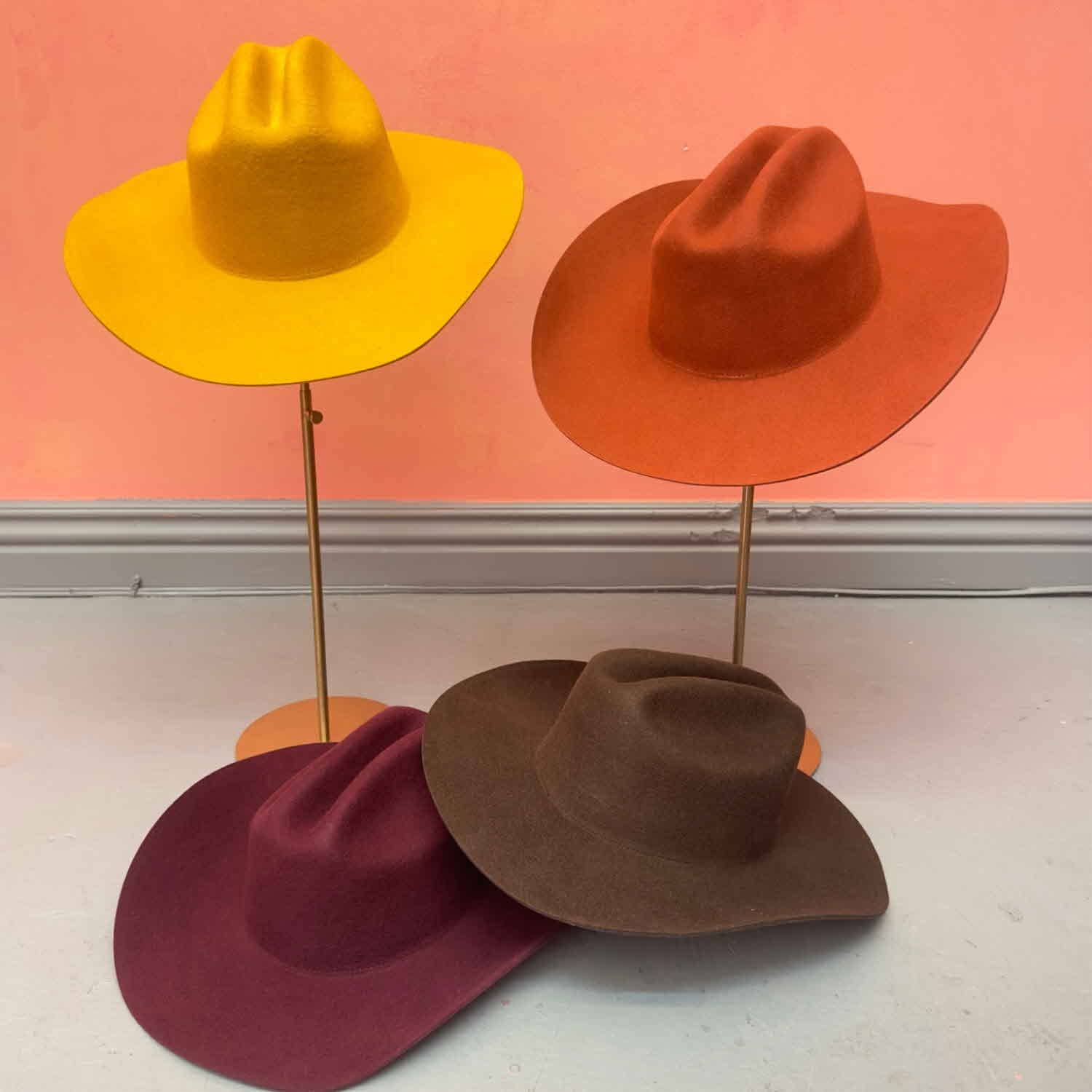 Queens INC - Vente Chapeau de cowboy – femme - Chapeau de cowboy Cattleman classique en laine australienne 36