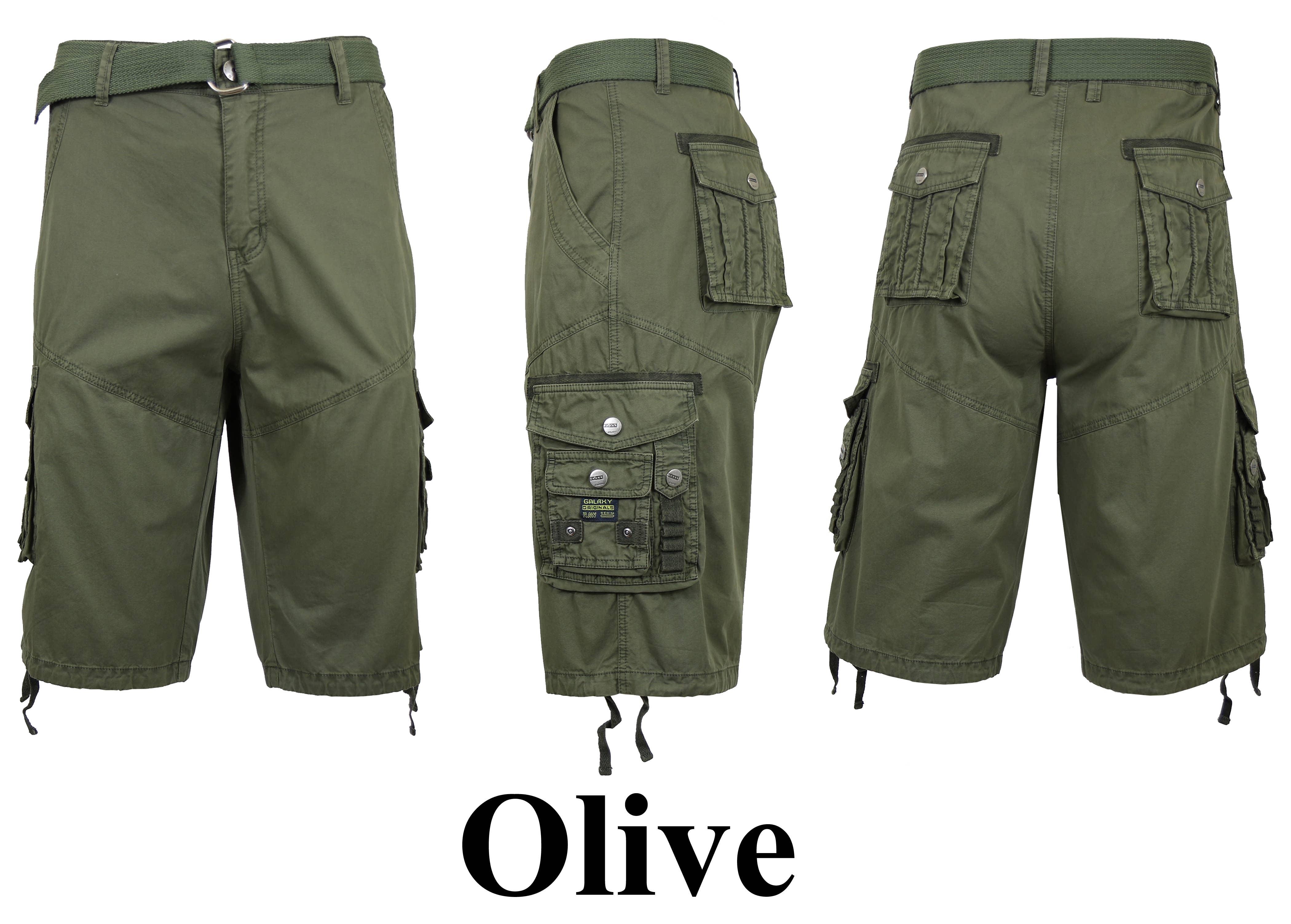 Galaxy By Harvic – wholesale Shorts – Men's – Men's Classic-Fit Distressed Belted Cargo Shorts2