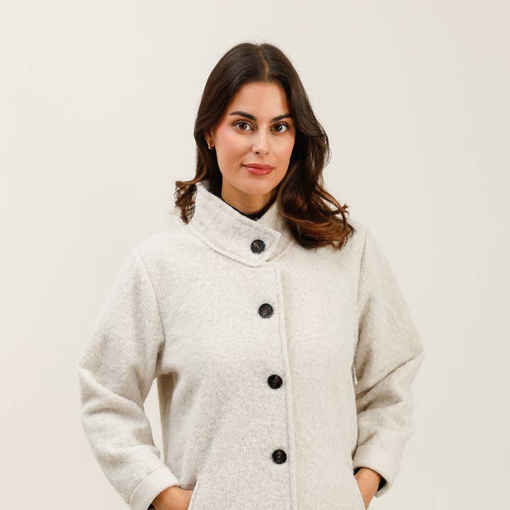 AH 25275 - Coat with Buttons and Hidden Zip Pockets – Elegance and other Purchase Wholesale jacke. Free Returns & Net 60 Terms on Faire trending on Faire.
