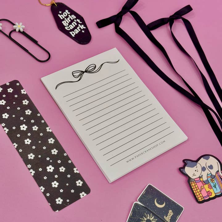 Bloc de notas negro con lazo para venta al por mayor de Paper Crane Shop
