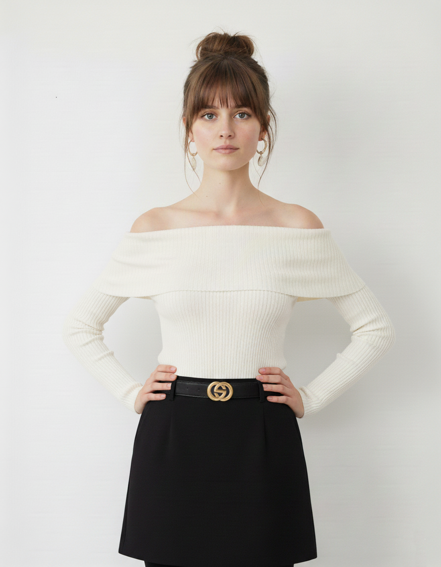 Most Wanted USA – Engroshandel Bælte - Dame – Syet rent bælte med sammenlåsningsspænde1