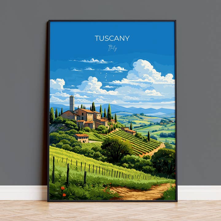 Arte de Parede de Viagem na Toscana, Poster de Viagem da Toscana, Presente para Amantes de Arte da Toscana, Presente de Arte da Itália por atacado de NQ Media Designs
