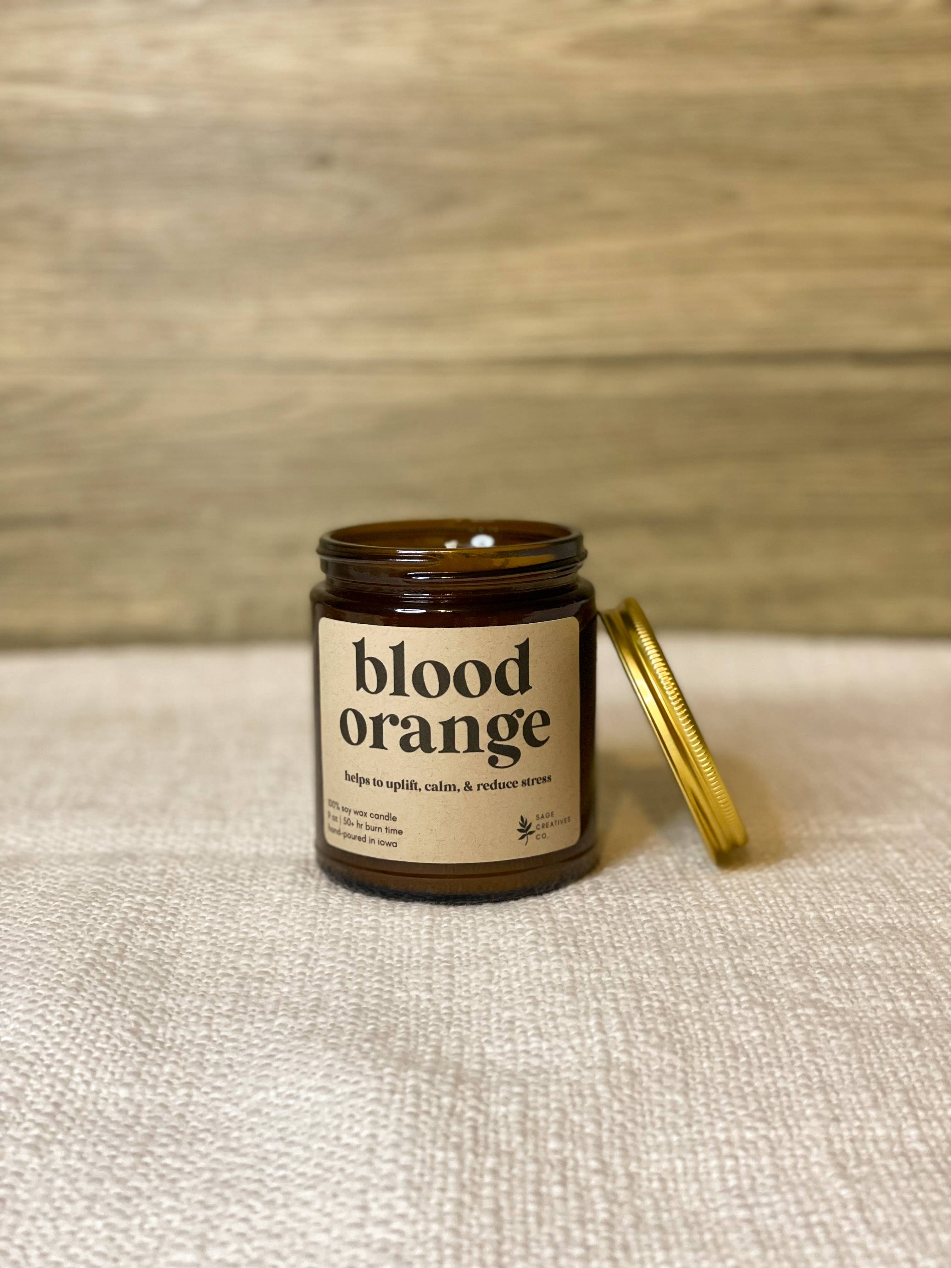 Sage Candle Co. - Vente Bougie en bocal - Blood Orange - Bougie d'aromathérapie à 100 % à la cire de soja4