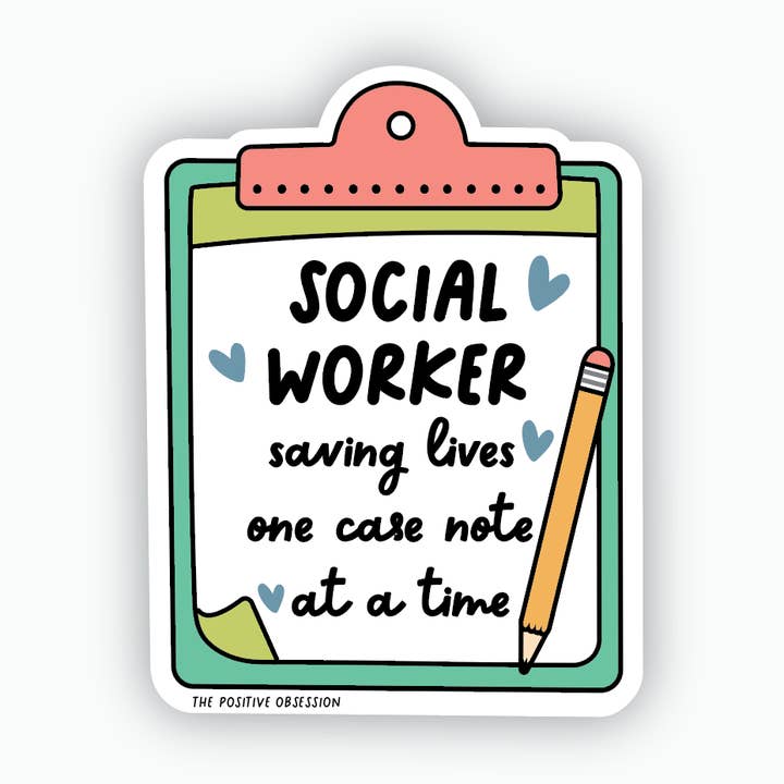 Autocollant en vinyle pour travail social, cadeau de fin d'études pour la vente par Purple Ink Paperie