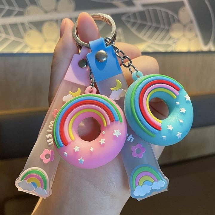 FurDecoration – wholesale Nyckelringar - Dam – Härlig PVC Donut nyckelring hänge