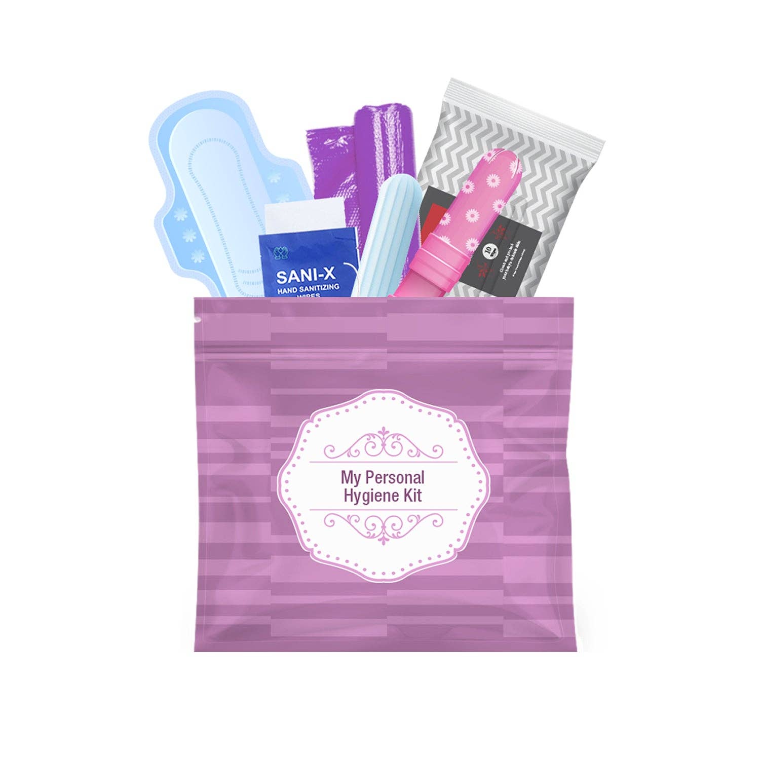 Kit U Safe - Vente Protections menstruelles/serviettes hygiéniques - Kit d'hygiène féminine violet0