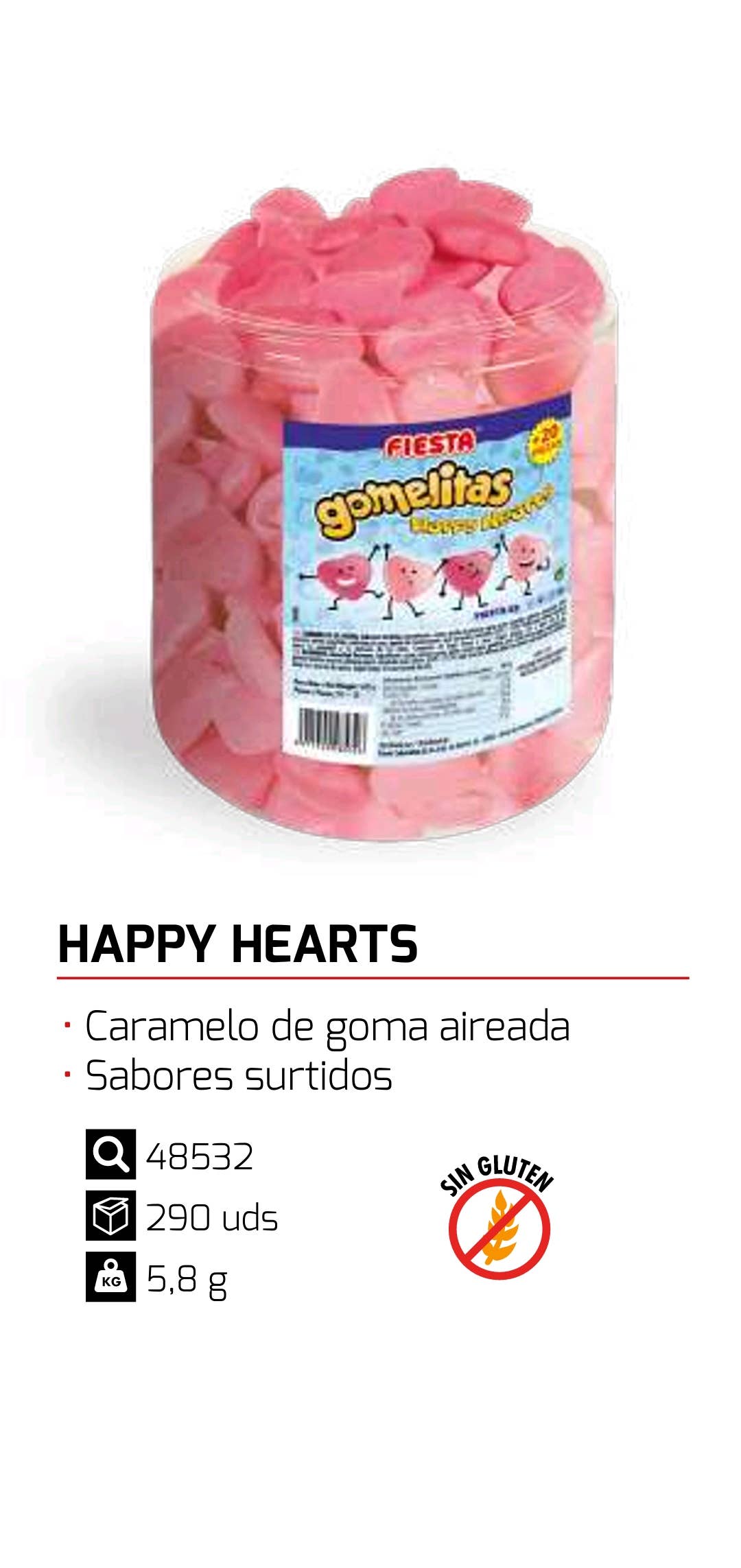 chuchez.com - Vendita all'ingrosso Caramelle gommose - Sacchetto festa Gomma a Cuore Happy Hearts 100 pezzi1