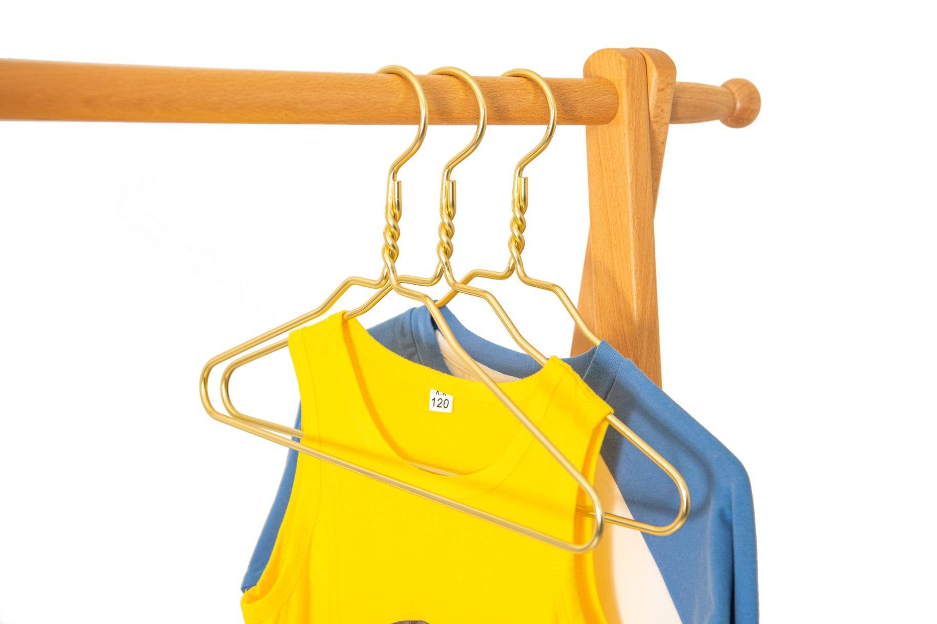 Quality Hangers - Wholesale Clothes Hangers - AL21 - 14" Junior size Gold Aluminum Hangers - 100 Hangers3