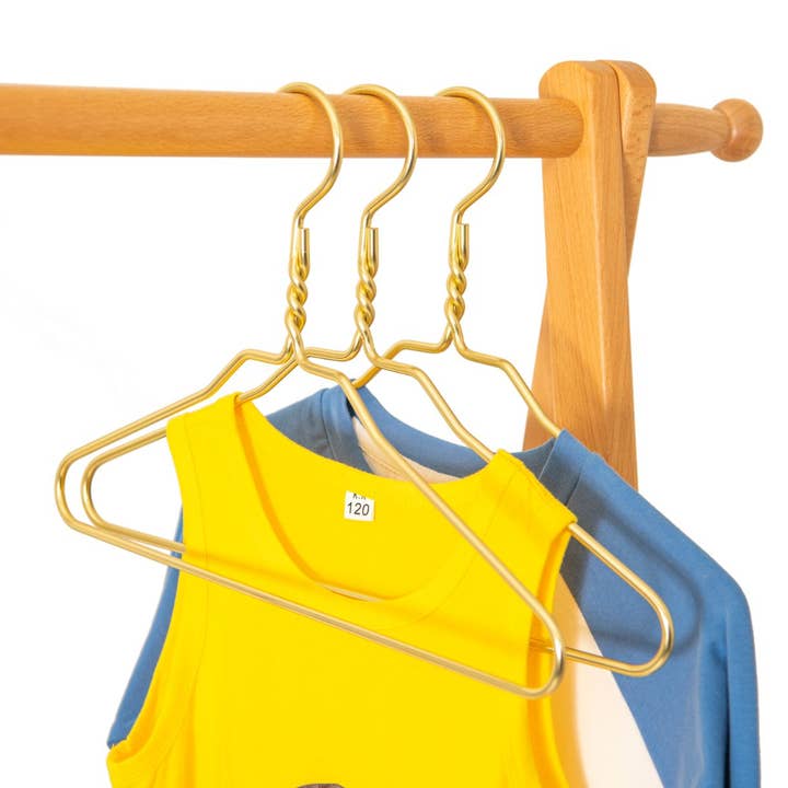 Quality Hangers - Wholesale Clothes Hangers - AL21 - 14" Junior size Gold Aluminum Hangers - 100 Hangers3
