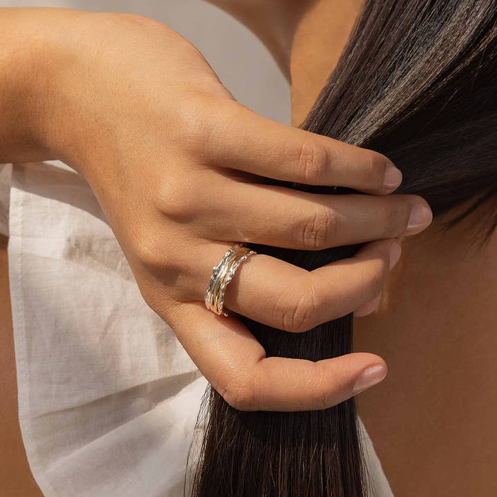 Banyan Jewellery - Wholesale Band/Stacked Ring - Handmade Mixed Metal Dual Spinning Ring1