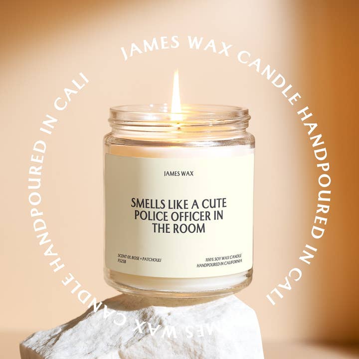 James Wax - Wholesale Jar/Filled Candle - Cute Police Officer Gift Smells Like a Cute Police Officer In The Room Cop Gifts Law Enforcement Gifts F523B