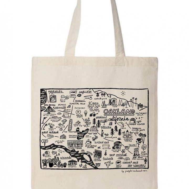 People I've Loved - Wholesale Tote Bag - Unisex - Oakland Map Tote