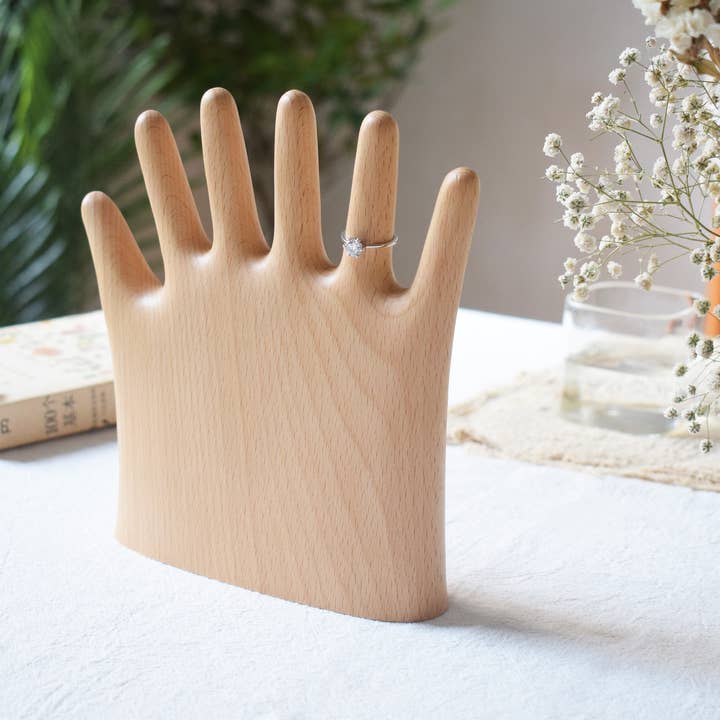 Senser Woodcraft – Suporte de joias e exposição por atacado – Suporte para Joias 'Mais Dedos' - Decoração para Mesa5