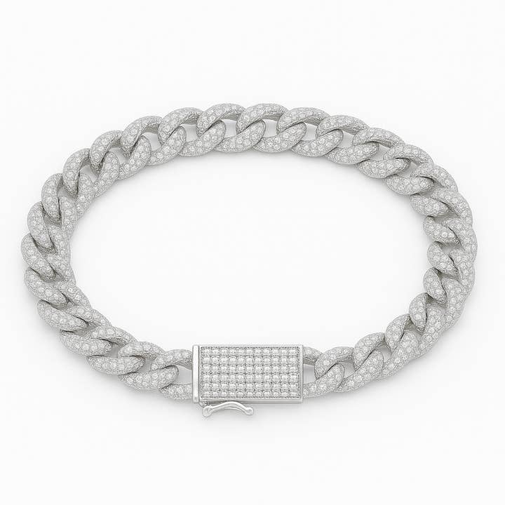 Moissanite 9.5mm Curb Bracelet for wholesale by Karen Cole Timeless Treasures