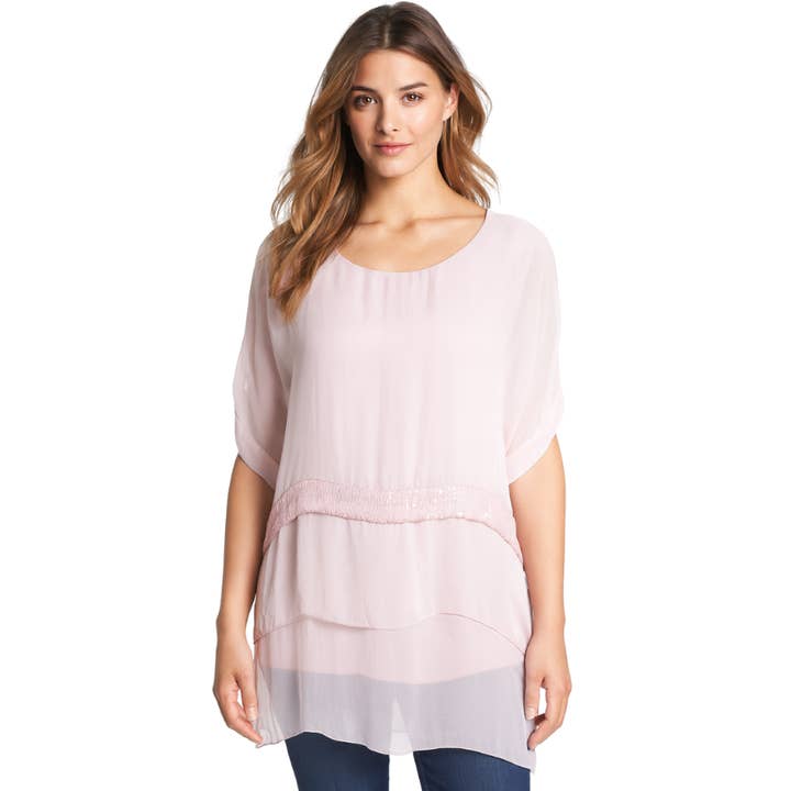 6063 Rosa Vera May Italiensk silketop for engroshandel hos VeraMay