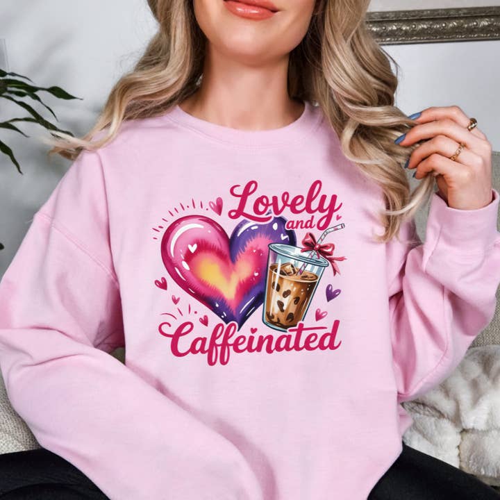 Lieblicher und koffeinhaltiger Valentinstag-Pullover für den Großhandel von Simply Spoken Apparel