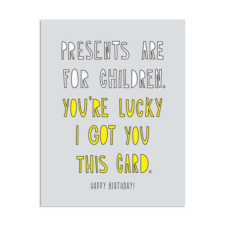 306 - Lucky Birthday - A2 card for wholesale by Near Modern Disaster