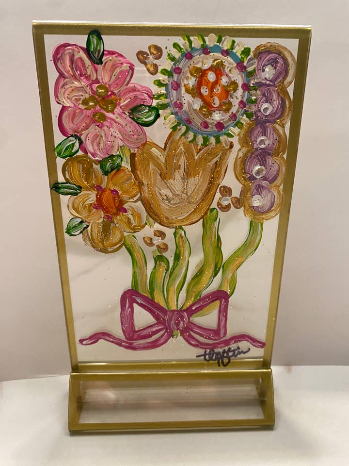 Panneau en acrylique floral pour la vente par Loftin Design Co