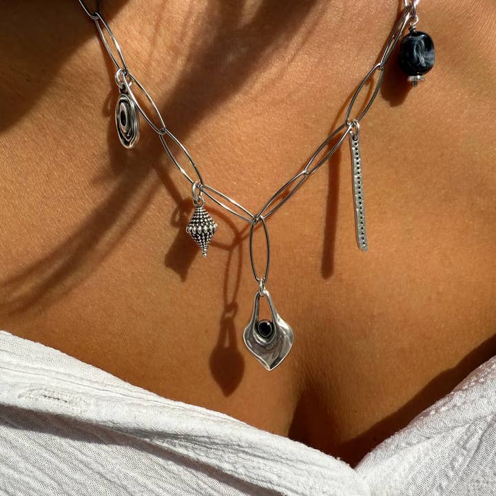 Christina Christi - Wholesale Pendant/Charm Necklace - Silver Stainless Steel Necklace with Charms – Handmade Moder6