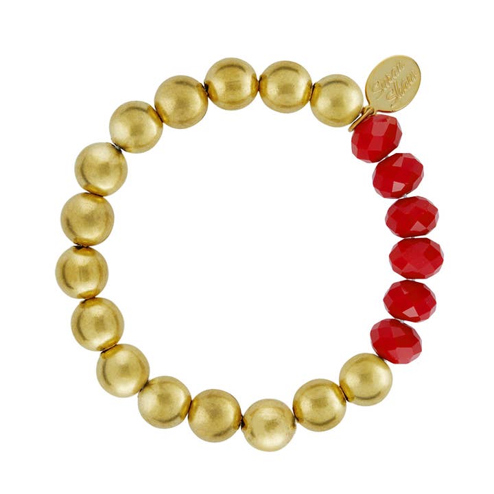 Red Crystal Margaret Stretch Bracelet for wholesale by Susan Shaw