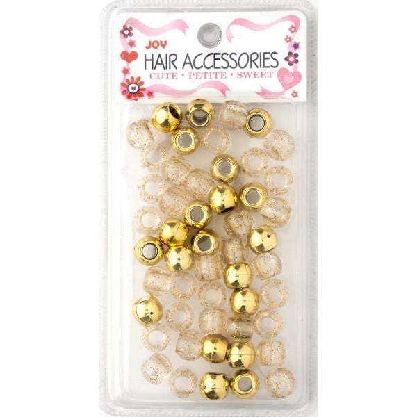 Joy Large Hair Beads 50Ct Gold Metallic & Glitter for wholesale by Annie International, Inc.