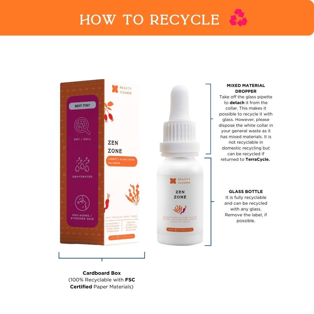 Beauty Cleanse Skincare - Wholesale Gezichtsolie - Zen Zone Wortel Algen Gezichtsolie Serum | Pro-Aging 20ML7