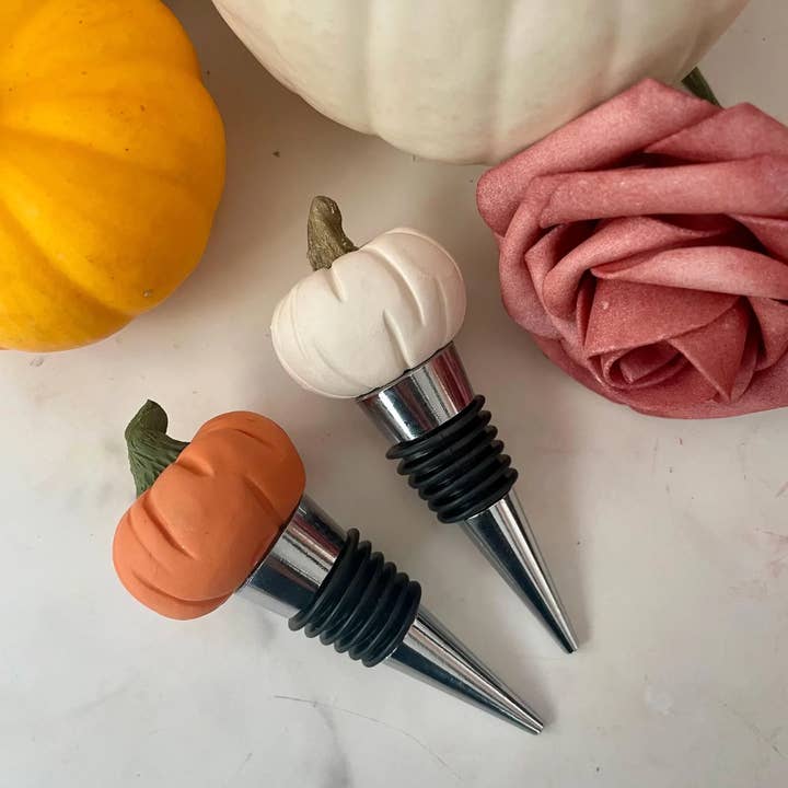 Pumpkin Wine Stopper for wholesale by Gigglethis Jewelry