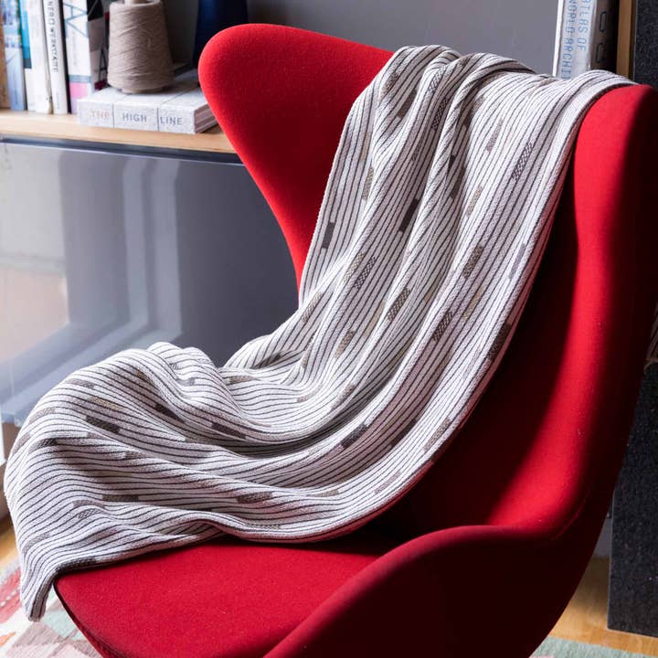 In2Green - Wholesale Throw Blanket - Cotton Sustainable Knit Striped | Geometric Throw Blanket - Matrix by Elodie Blanchard3