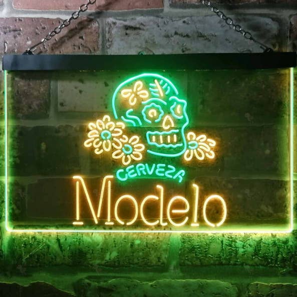 Glow Neon - Wholesale Neon Sign - CERVEZA MODELO SKULL BAR NEON LIGHT LED SIGN9