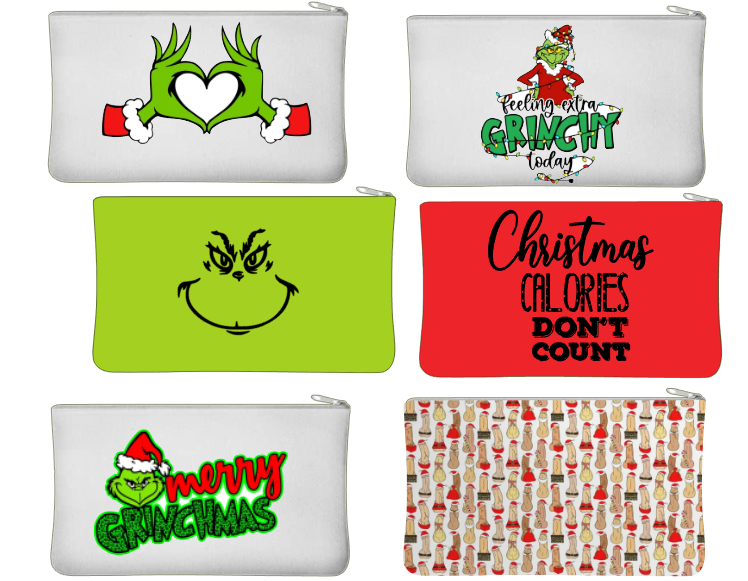 The Candy Collections - Vendita all'ingrosso Borsa per trucchi/cosmetici - Borsa cosmetica divertente di Natale con tema Grinch0