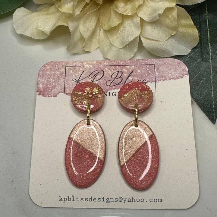 Handmade Open Window Vine Textured Polymer Clay Mango Color for wholesale by KP Bliss Designs