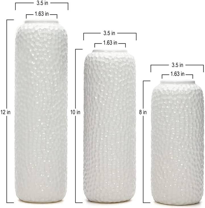Hosley - Wholesale Vase - Hosley® S-3 Ceramic Honeycomb Vase - White2