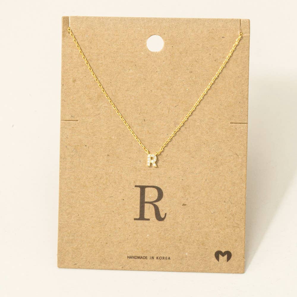 Fame Accessories - Vendita all'ingrosso Collana con ciondolo/pendaglio - Mini collana iniziale con strass38