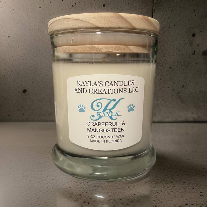 Grapefruit and Mangosteen Candle for wholesale by Kayla’s Candles and Creations