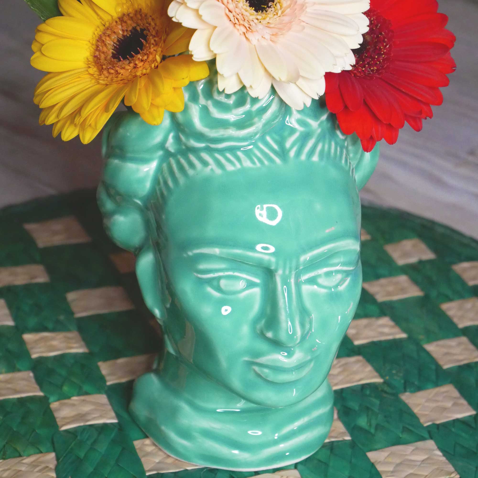 Shaker & Makers - Wholesale Cocktail/Liquor Glass - Frida Ceramic Tiki Mug Green1