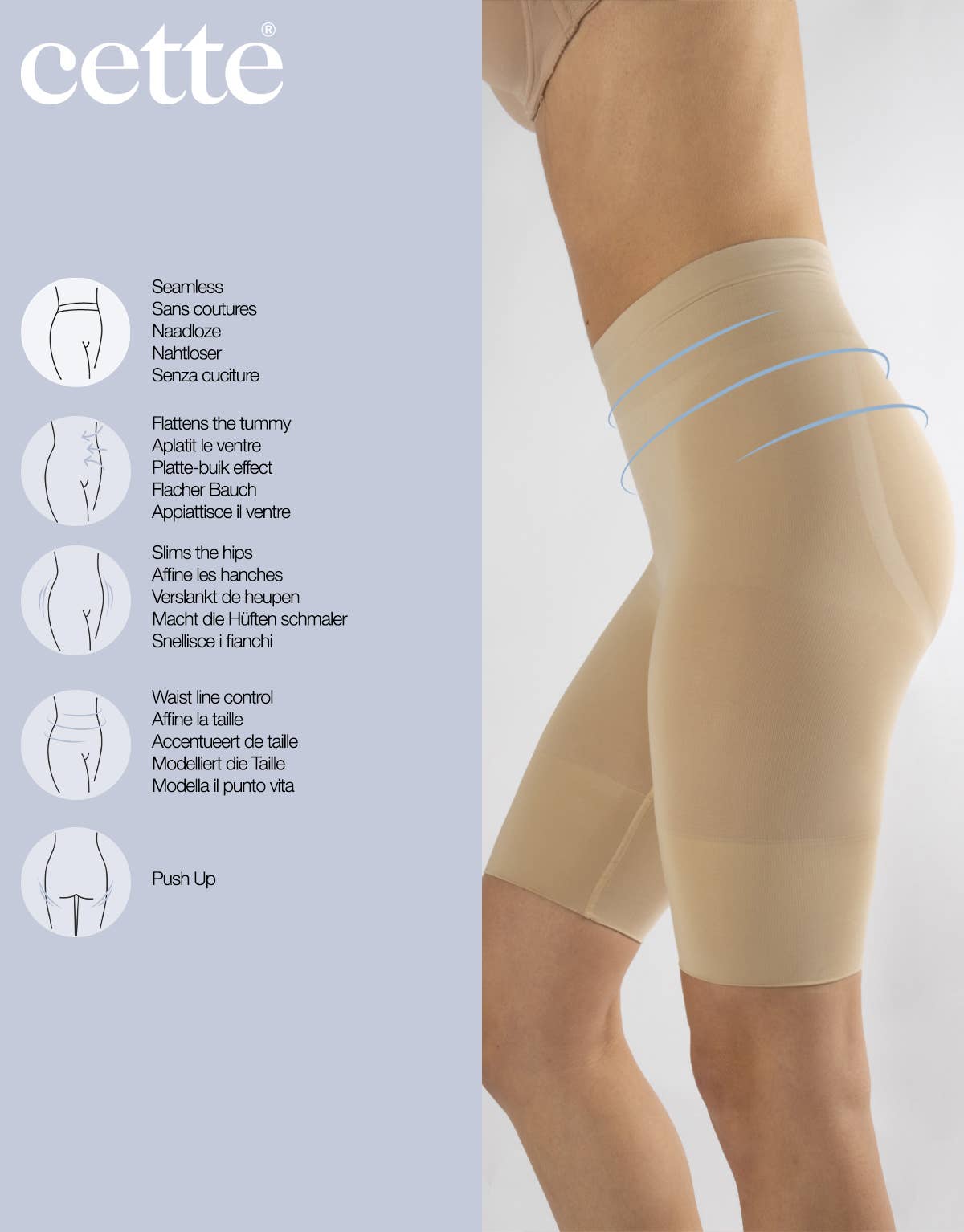 Cette - Venta al por mayor Prenda moldeadora - Mujer - Shorts moldeadores sin costuras hasta talla 4XL, ropa interior modeladora8