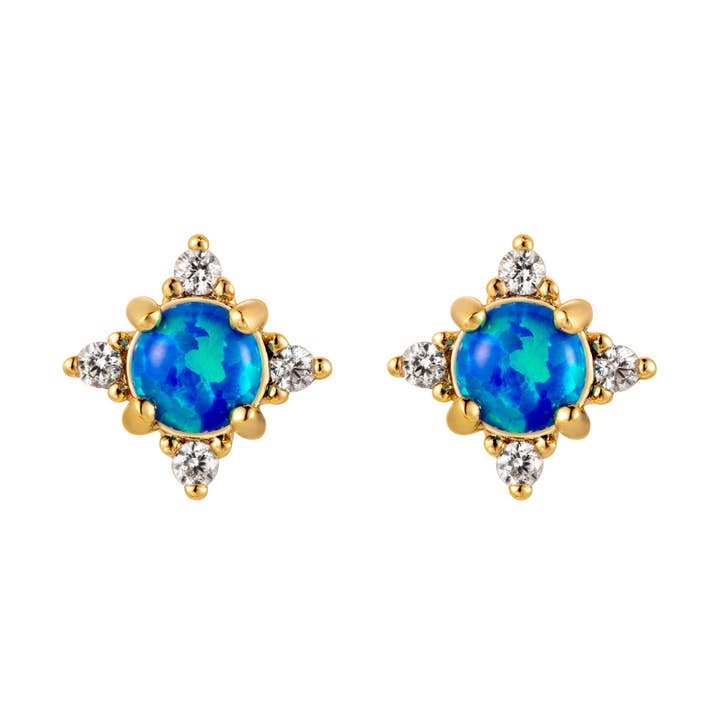 Zadie Clous d'opale Starburst pour la vente par Heilo Jewelry
