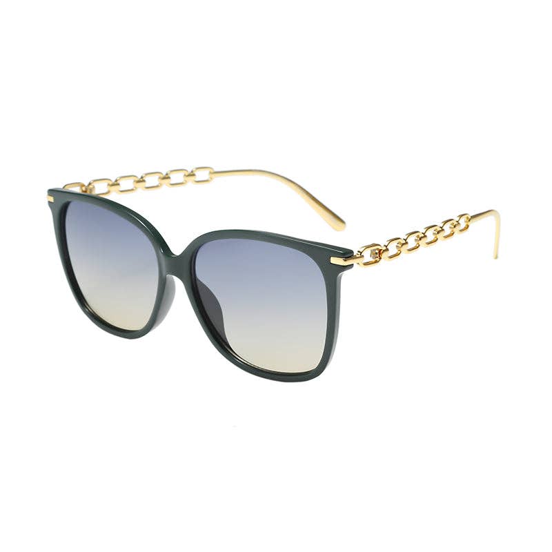 Prime Opticals - Wholesale Sunglasses - Women's - F3010, Fashionable Sunglasses with Gold Color Chain Arms7