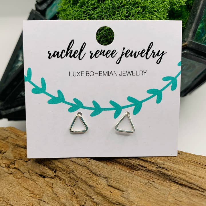 Rachel Renee Jewelry - Wholesale Stud/Post Earrings - JAMIE Triangle Hammered Stud
