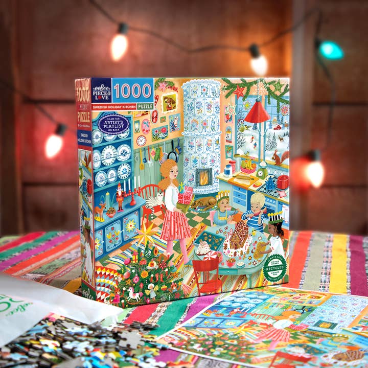 eeBoo - Wholesale Puzzle - Adult - Puzzle 1000 pcs - Swedish Holiday Kitchen2
