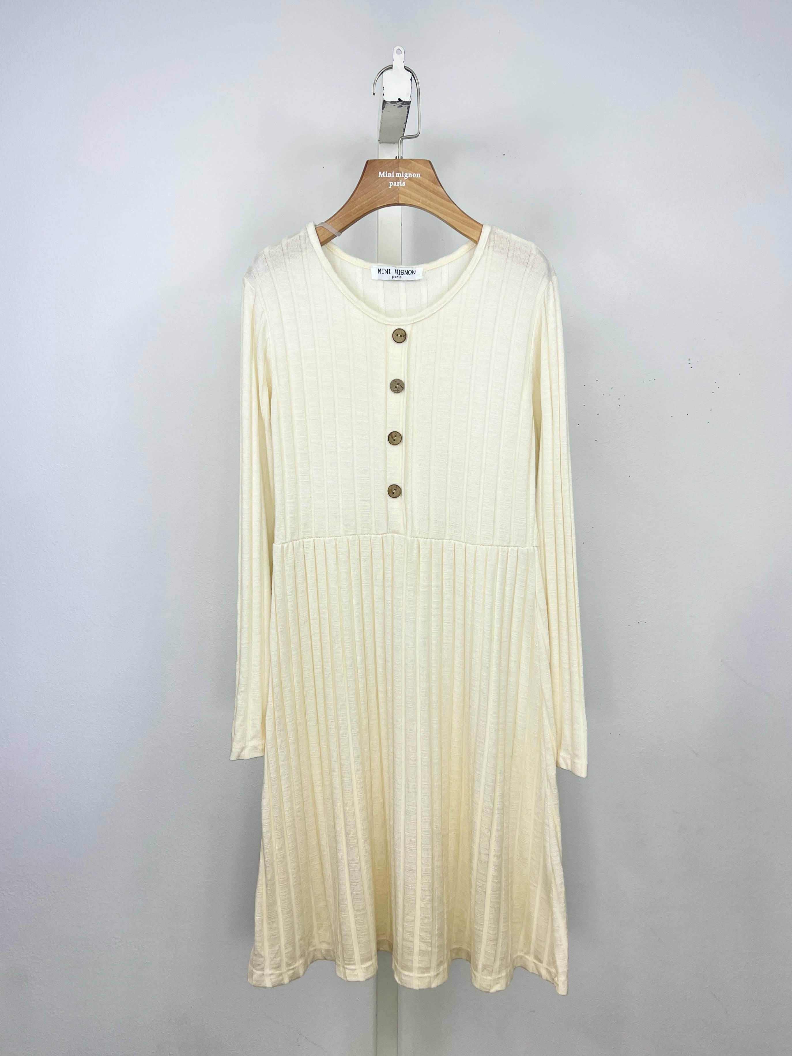 MINI MIGNON PARIS – Engroshandel Kjole - Børn – Langærmet stribet sweaterkjole til piger2