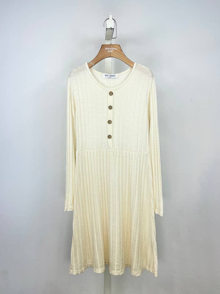 MINI MIGNON PARIS – Engroshandel Kjole - Børn – Langærmet stribet sweaterkjole til piger2