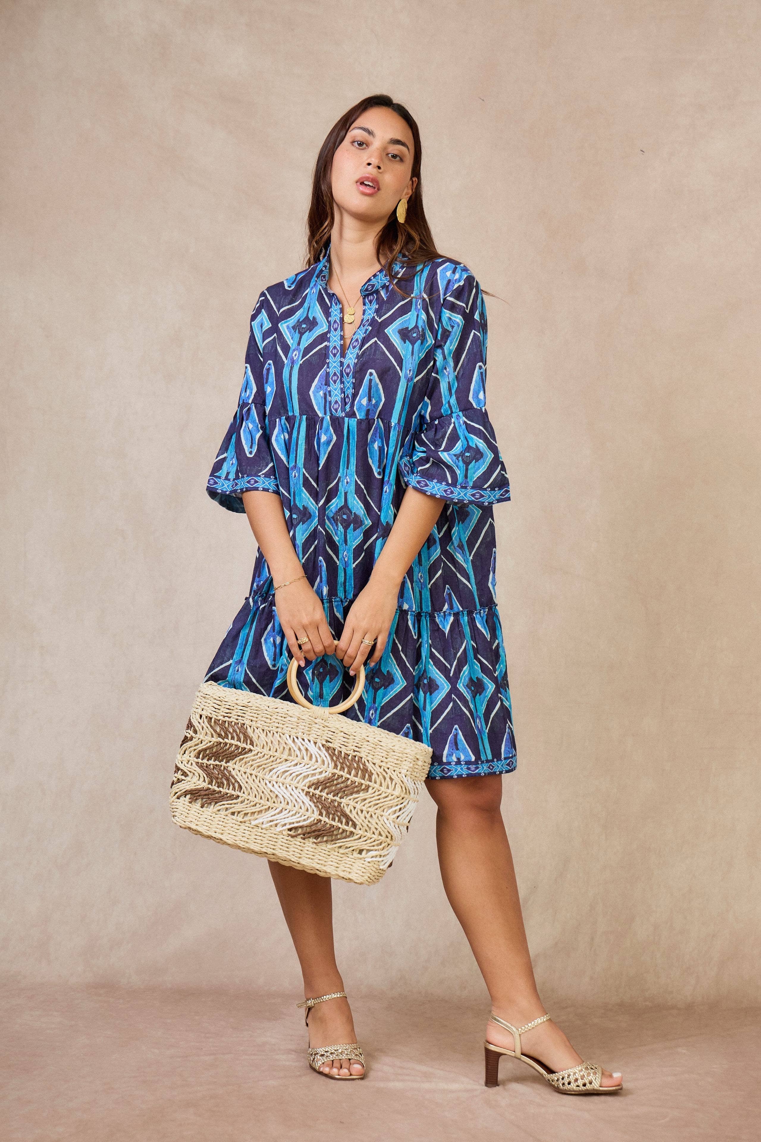 IP  Short dress in batik print cotton - Orice for wholesale on Faire1