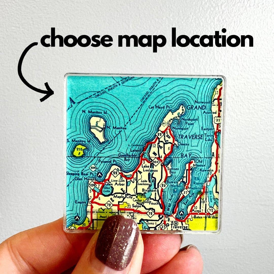 Daisy Mae Designs - Wholesale Magnet - Custom Acrylic Map Magnet Personalize with any Town