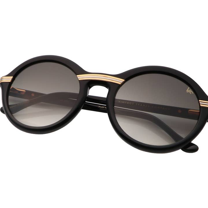 VF 508 MONTE CARLO ACÉTATE NOIR/OR JAUNE (DÉGRADÉ NOIR) pour la vente par Vintage Frames Company