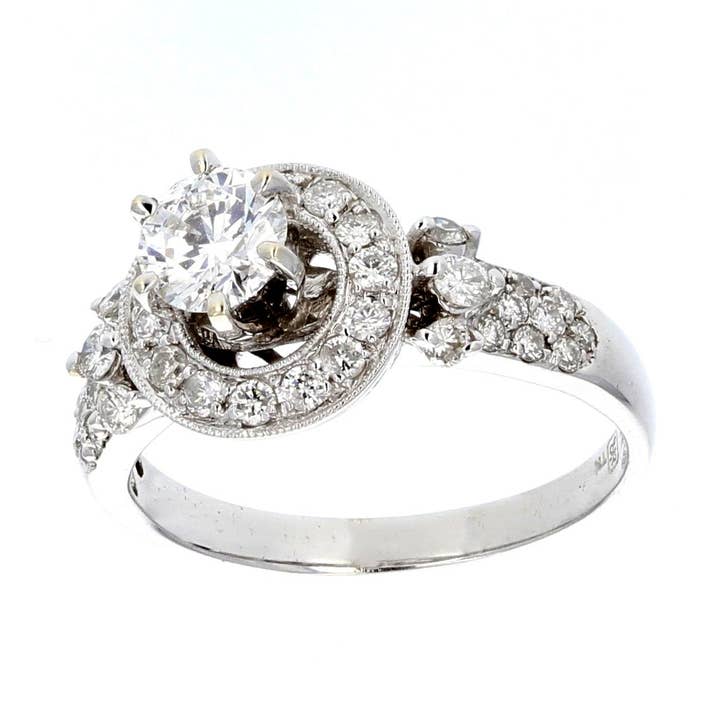 18KT White Gold Diamond Engagement Ring for wholesale by NYMAN JEWELERS