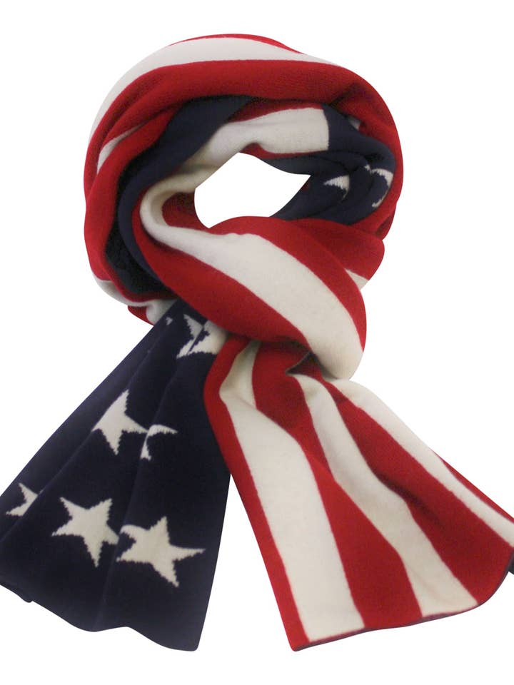 Sciarpa in cashmere con bandiera americana per la vendita all'ingrosso da parte di Hommard
