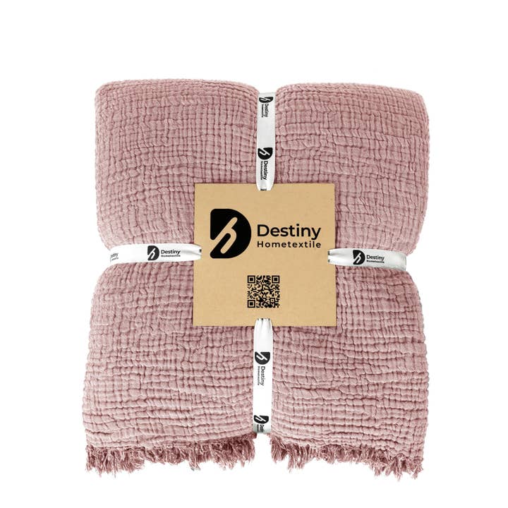 destinyhometex - Wholesale Throw Blanket - Purple color 4 layer gauze throw52