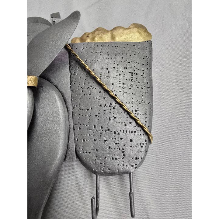 2 Greeks Inc - Wholesale Sculpture - Handcrafted Wrought Iron 3D Donkey Key Holder3